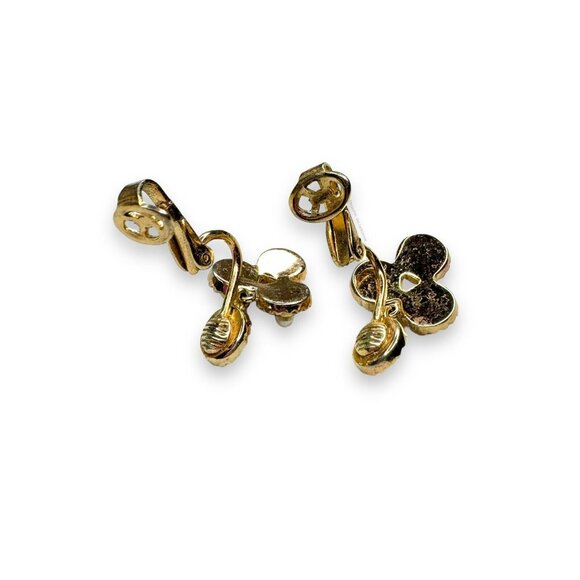 Crown Trifari Gold Tone AB Crystal Faux Pearl Bracelet Clip On Earring Set - Picture 15 of 16